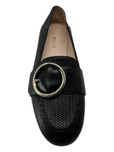 Load image into Gallery viewer, Bally Clariska 6301228 Women's Black Embossed Leather Flats MSRP $550