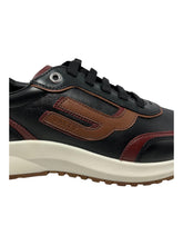 Load image into Gallery viewer, Bally Demmy 6301864 Men's Black/Heritage Red/Cuero Leather Sneakers MSRP $630