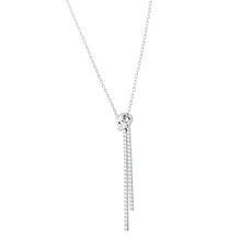 Load image into Gallery viewer, Swarovski Lifelong Y Pendant Necklace 5408435 Rhodium Plated & Crystal MSRP $118