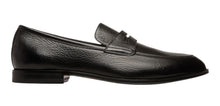 Load image into Gallery viewer, Bally Webb 6231399 Men's Black Deer Grained Leather Penny Loafers MSRP $770