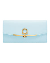 Load image into Gallery viewer, Salvatore Ferragamo Gancini Women's 683304 Pale Blue Continental Wallet MSRP $795