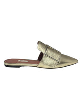 Load image into Gallery viewer, Bally Hamelin 6223284 Ladies Champagne Leather Buckled Mules MSRP $630