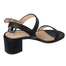Load image into Gallery viewer, Bally Carlas 6234126 Women's Black Lamb Leather Heeled Sandals MSRP $695