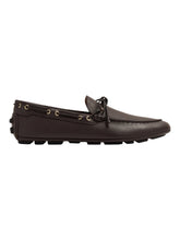 Load image into Gallery viewer, Bally Kyan 6304667 Men's Ebano Leather Drivers Shoes MSRP $678