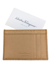 Load image into Gallery viewer, Salvatore Ferragamo 669404 Gancini Golden Leather Card Holder MSRP $280