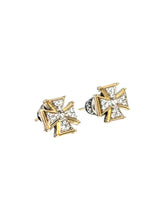 Load image into Gallery viewer, Konstantino Silver, 18K Gold and Diamond Cross Earrings SKMK2967-109 MSRP $1090