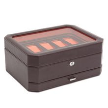 Load image into Gallery viewer, Wolf 458606 Windsor 10 Piece Watch Box with Drawer in Brown & Orange MSRP $369