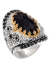Load image into Gallery viewer, Konstantino Sibylla Silver18k Gold Spinel & Onyx Ring DMK2012-314-CUT S7 MSRP $990