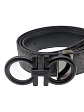 Load image into Gallery viewer, Salvatore Ferragamo Men's Double Gancini 717807 Black/Grey Size 105 MSRP $695
