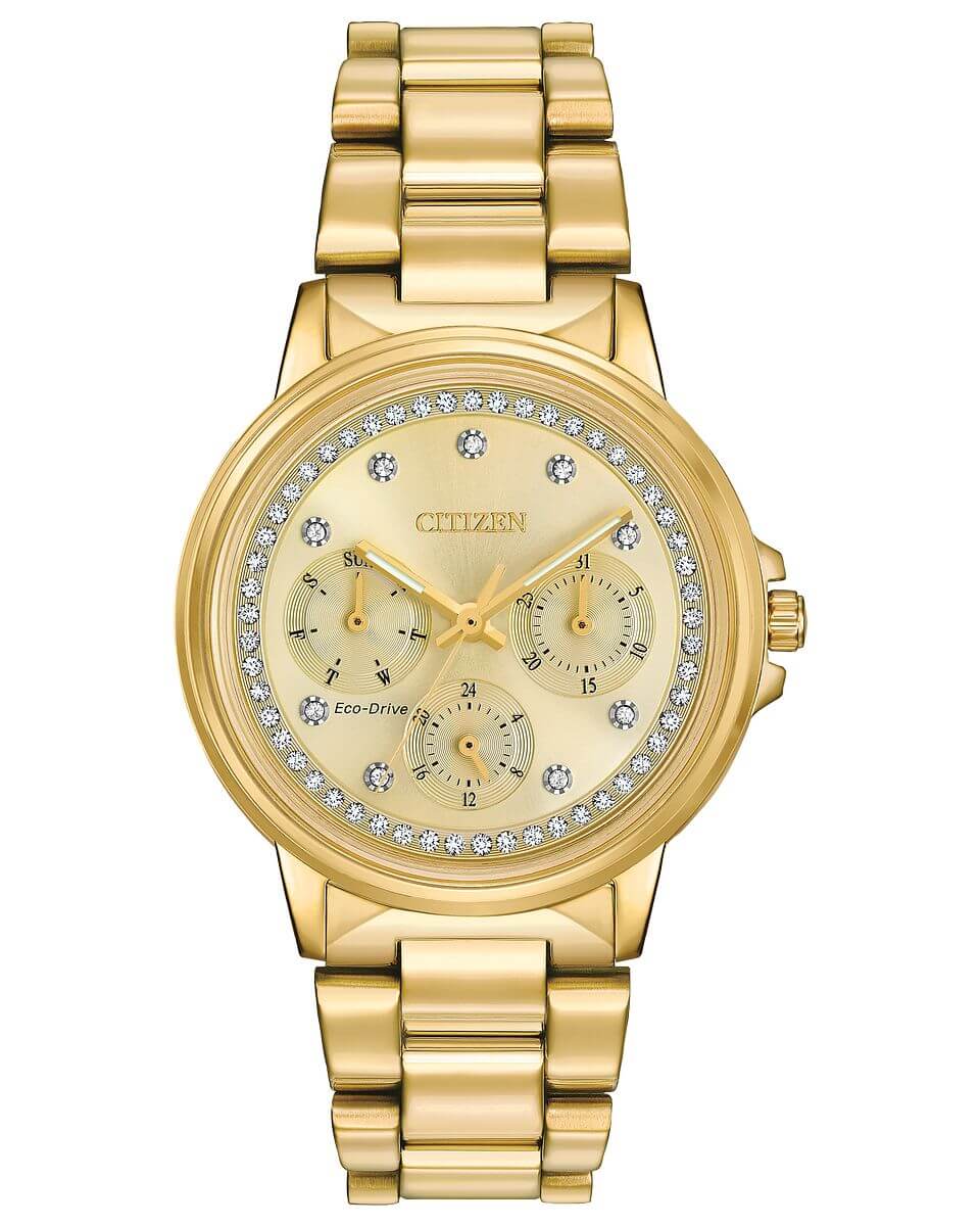 Citizen Chandler FD2042-51P Ladies 36mm Champagne Dial Watch 