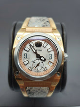 Load image into Gallery viewer, NEW SAVOY ICON  STAINLESS ROSE GOLD 35MM LADIES WATCH SNAKE SKIN INSERTS $900