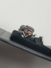 Load image into Gallery viewer, Deakin & Francis Sterling Silver Black Spinel Ruby Spider Cufflinks C1740X0001