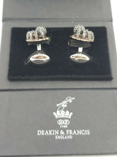 Load image into Gallery viewer, Deakin & Francis Sterling Silver Black Spinel Ruby Spider Cufflinks C1740X0001