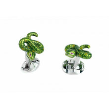 Load image into Gallery viewer, DEAKIN & FRANCIS Sterling Silver Green Snake Cufflinks C1493X1311 MSRP $500