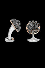 Load image into Gallery viewer, Deakin & Francis Sterling Silver Black Spinel Ruby Spider Cufflinks C1740X0001