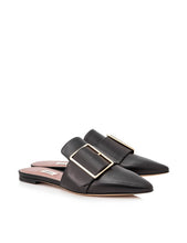 Load image into Gallery viewer, NEW Bally Hamelin Women's 6221172 Black Leather Buckled Mules US 7.5 MSRP $630