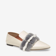 Load image into Gallery viewer, NEW Bally Hamelia Women's 6223320 Bone Calf Leather Fur Pumps US 7.5 MSRP $850