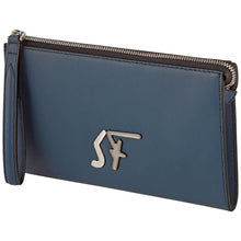 Load image into Gallery viewer, NEW SALVATORE FERRAGAMO Logo 723815 Blue Document Holder MSRP $790