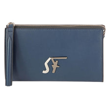 Load image into Gallery viewer, NEW SALVATORE FERRAGAMO Logo 723815 Blue Document Holder MSRP $790