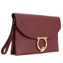 Load image into Gallery viewer, NEW SALVATORE FERRAGAMO Gancini Women's 725783 Carmine Clutch MSRP $1150