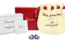 Load image into Gallery viewer, Baccarat 2812859 Etoile Mon Coeur Silver Blue Crystal Earrings MSRP$480
