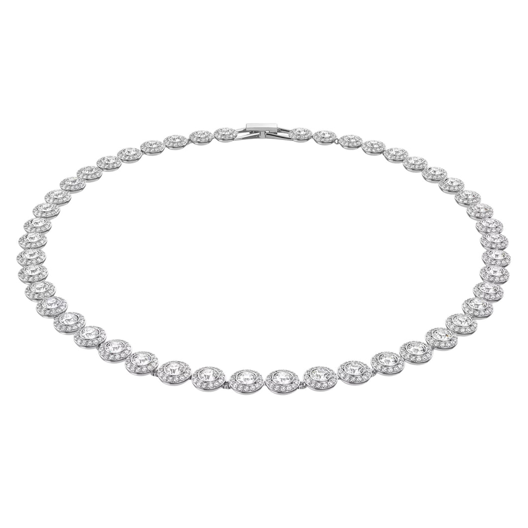 Swarovski Una Angelic 5117703 All-Around Crystal White Rhodium-Plated Necklace MSRP $300