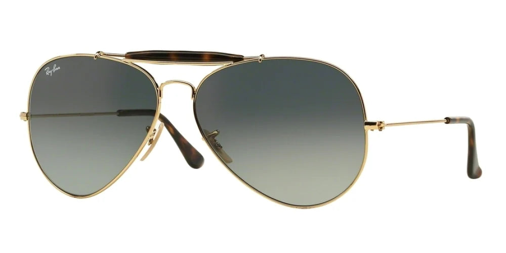 NEW RAY-BAN Men's Outdoorsman Havana Gold Frame G-15 Lens Sunglasses RB3029 181 MSRP $163