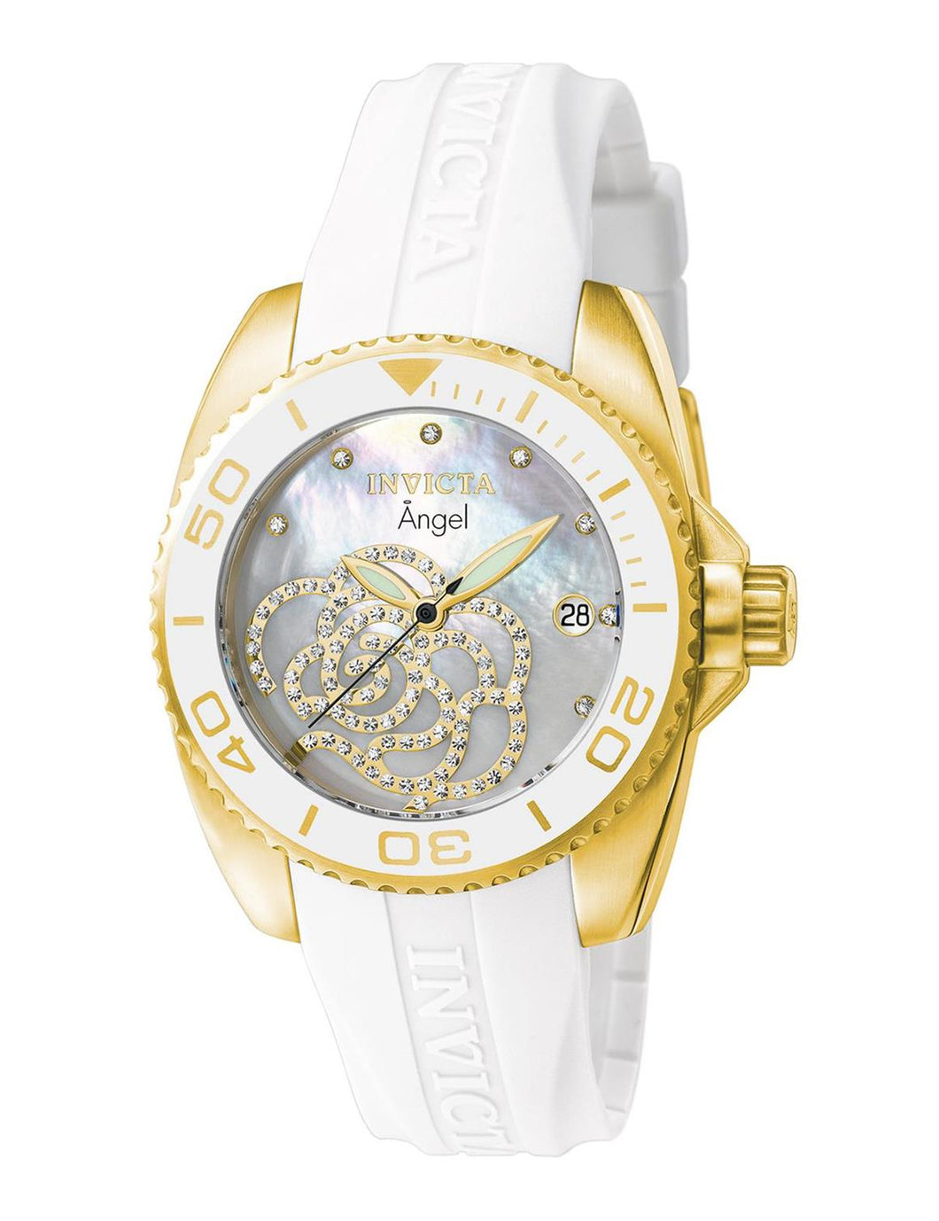 Invicta Women's 0488 Angel Mother of Pearl Dial Watch 38mm MSRP $595