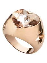 Load image into Gallery viewer, Baccarat 2812869 Gold Crystal Etoile de Mon Coeur Heart And Star Statement Ring Size 6.25 MSRP $480
