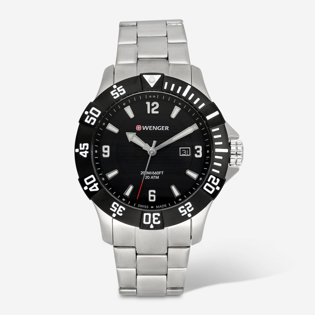 Wenger Swiss Army Men's 01.0641.131 Seaforce Black Dial Watch 43mm MSRP $295