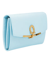 Load image into Gallery viewer, Salvatore Ferragamo Gancini Women's 683304 Pale Blue Continental Wallet MSRP $795
