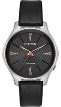 Load image into Gallery viewer, Citizen EM0591-01E Modena Ladies Strap Black Dial 36mm Watch MSRP $225
