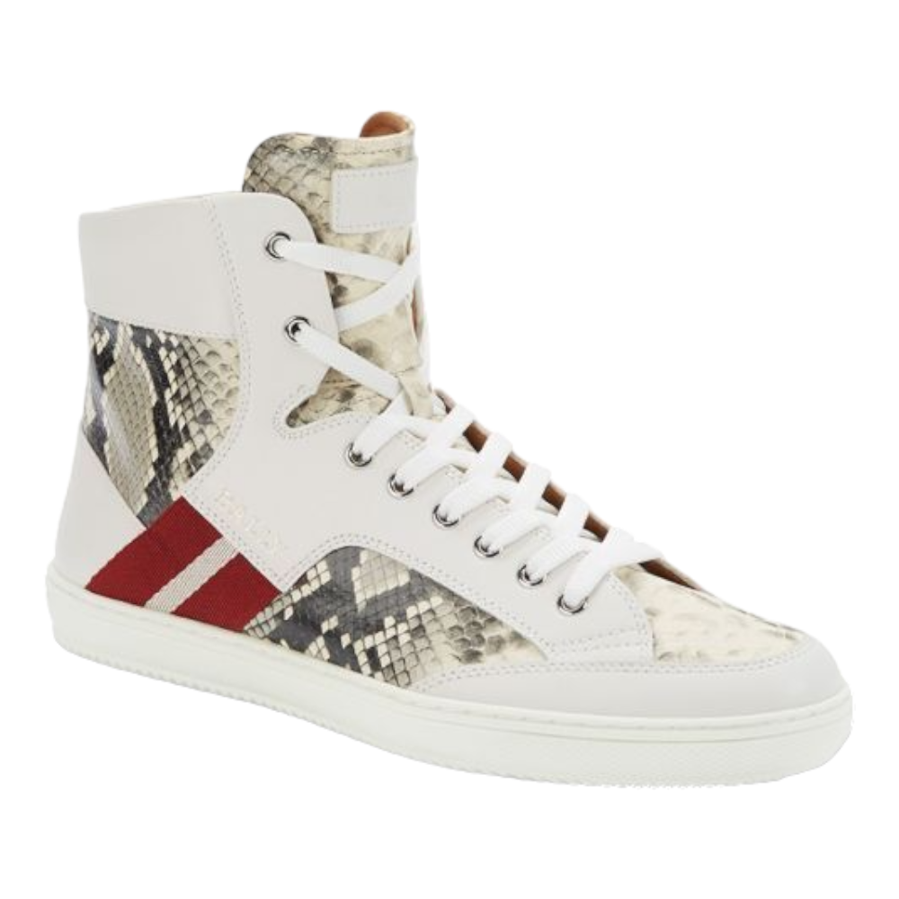 Bally Oldani Men's 6240612 White High-Top Leather Sneakers MSRP $600 NEW