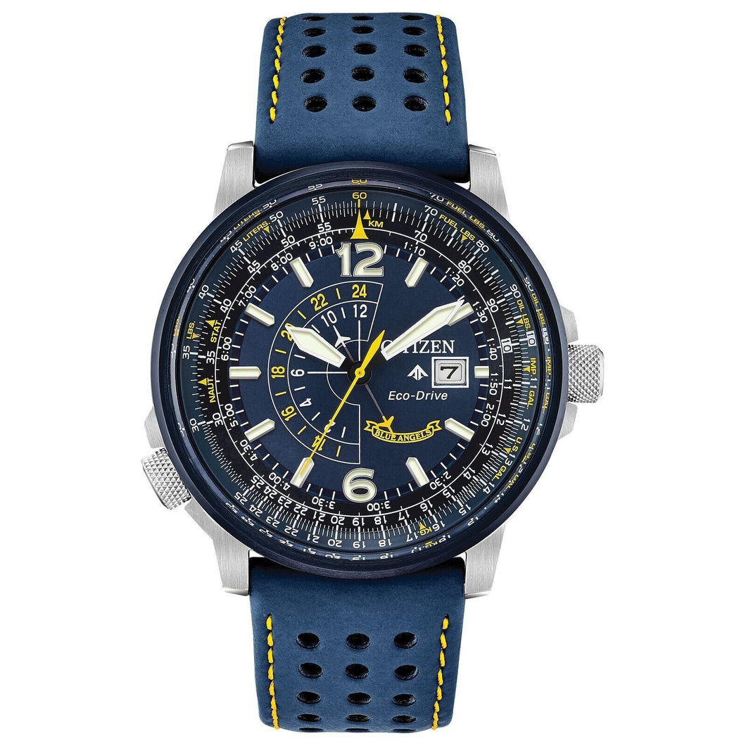 NEW Citizen Eco-Drive Nighthawk Men's Blue Dial Strap Watch BJ7007-02L MSRP $450