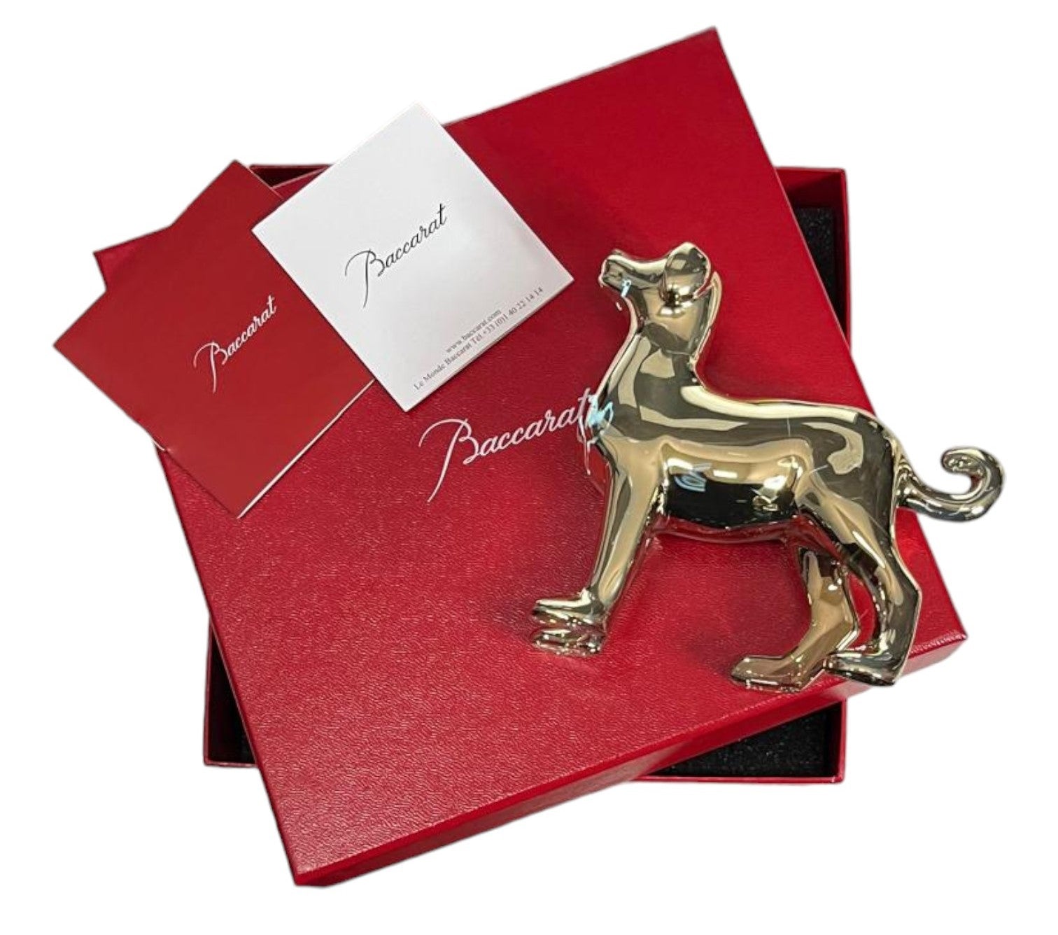 Baccarat 2811251 Zodiac Crystal Gold Dog 2018 Figurine MSRP$ 390