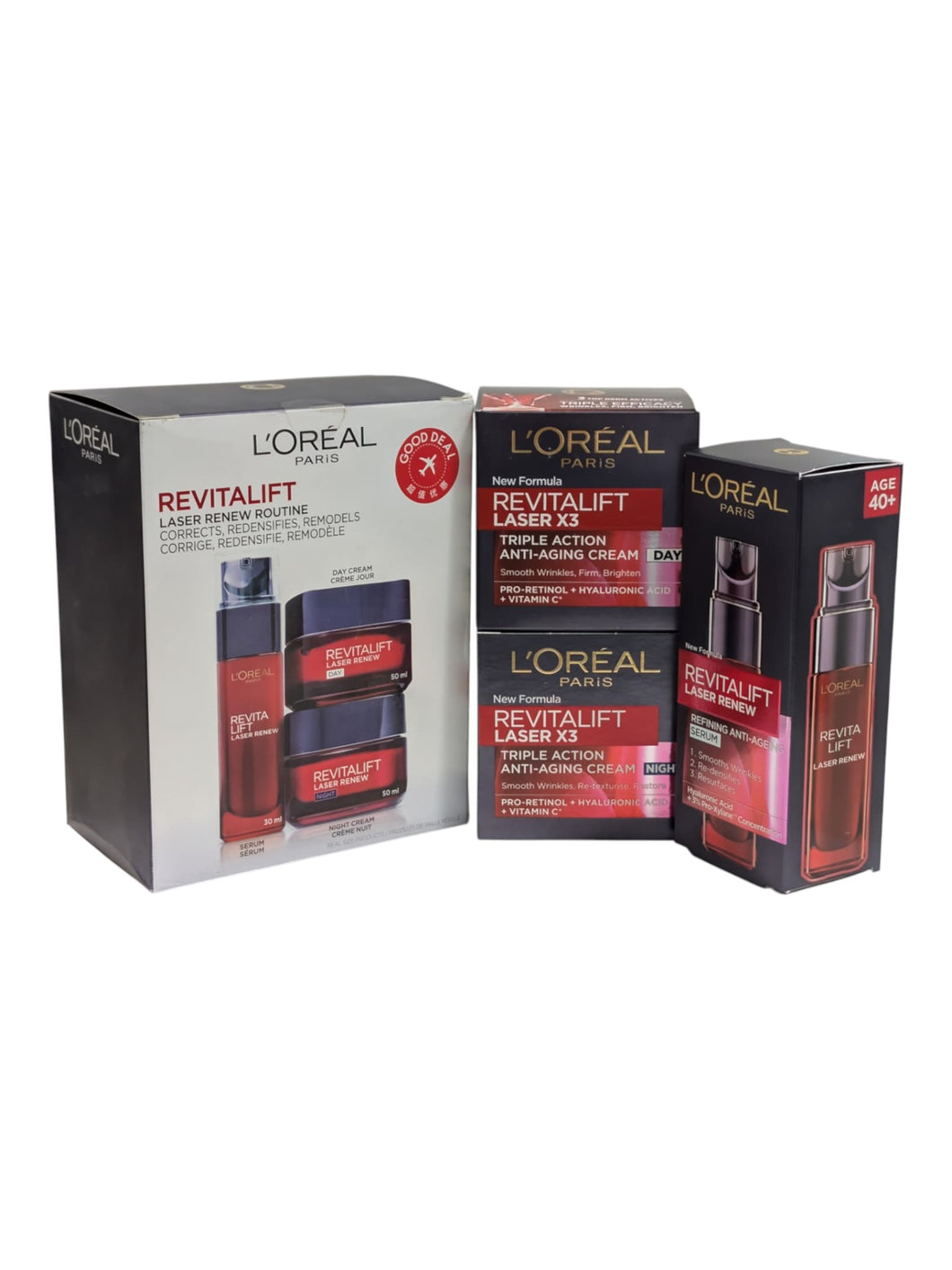 L'Oreal Revitalift Laser Renew Day & Night Cream and Serum Mature Skin Set