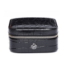 Load image into Gallery viewer, Rapport London Director's Range Leather Small Cufflink Box in Black - D336
