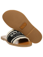 Load image into Gallery viewer, Bally Bianka 6302817 Women&#39;s Black &amp; Bone Flat Sandals MSRP $420
