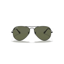 Load image into Gallery viewer, Ray-Ban RB3025 002/58 Polished Black Aviator G-15 Green Polarized 58-14
