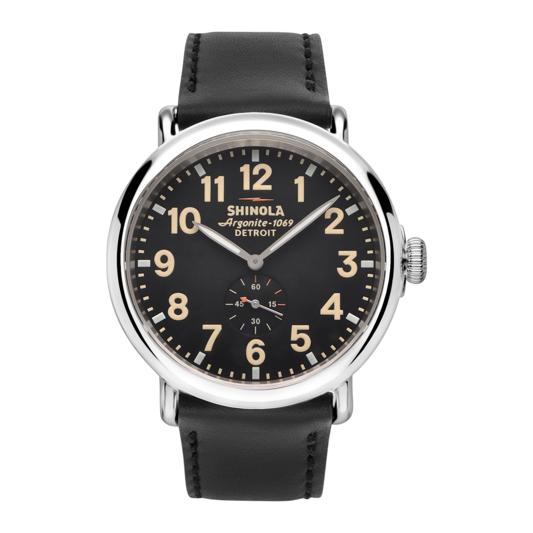 Shinola Detroit Men's The Runwell 41MM S0120258878 Subsecond Black Watch $595