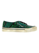 Load image into Gallery viewer, Bally Lyder 6304000 Men&#39;s Multideepemerald Snakeskin-Effect Leather Sneakers MSRP $750
