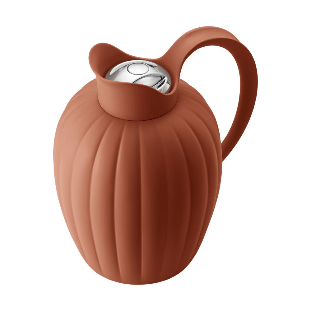 NEW GEORG JENSEN BERNADOTTE Thermo Jug in Terracotta Red MSRP $99