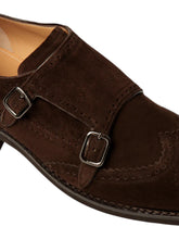 Load image into Gallery viewer, Bally Sahele 6308975 Men's Brown Suede Leather Monk Shoes MSRP $1,550
