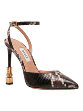 Load image into Gallery viewer, Bally Tatjana 6304440 Ladies Multiblack Snakeskin Leather 105mm Pumps MSRP $1200
