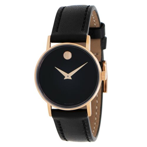MOVADO Women's 0607320 Museum Classic Black Dial Rose Gold Watch 28mm MSRP $595
