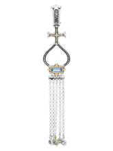 Load image into Gallery viewer, Konstantino Dome Silver 18k Gold &amp; Blue Spinel Pendant &amp; Chain MEKJ735-478 MSRP $860
