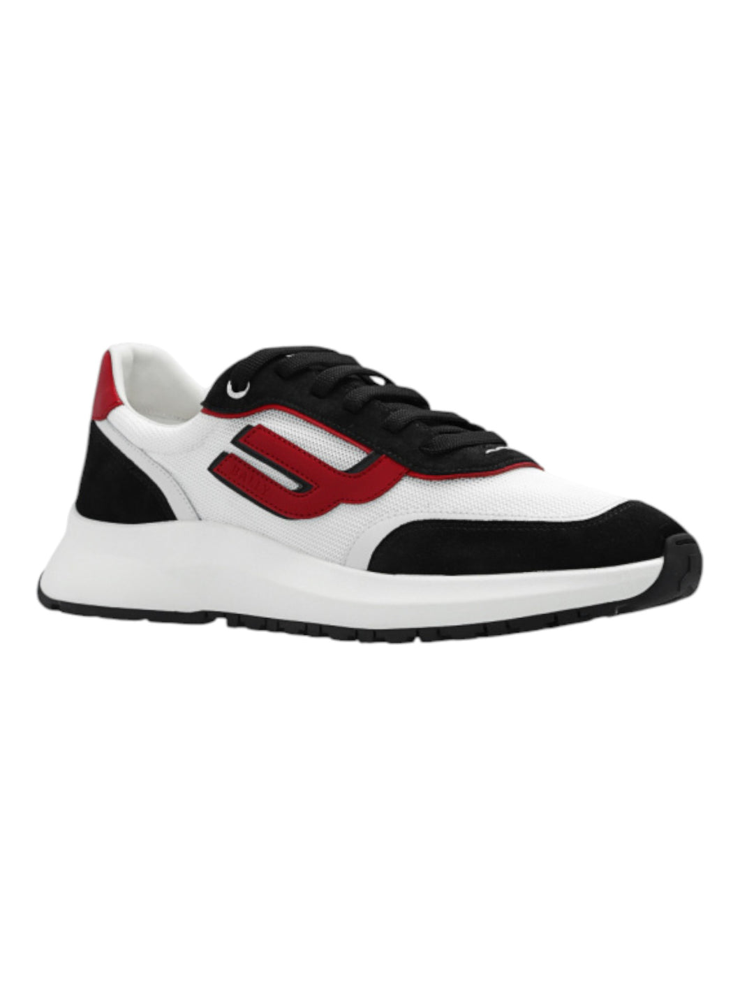 Bally Demmy 6300078 Men's Black/White/Red Fabric & Leather Sneakers MSRP $630