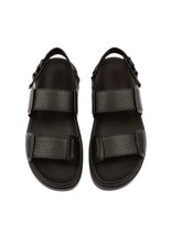 Load image into Gallery viewer, Bally Jaron-I 6300079 Men's Black Interlaced Leather Sandals MSRP $480
