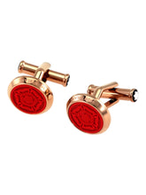 Load image into Gallery viewer, Montblanc 114764 Shakespeare Round Red Cufflinks MSRP $400
