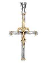 Load image into Gallery viewer, Konstantino Silver and 18K Gold Cross Pendant &amp; Chain STKJ357-130 MSRP $1240
